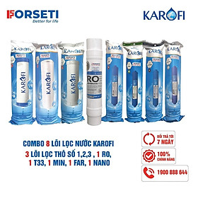 Combo 8 lõi lọc nước Karofi chính hãng dùng cho máy lọc nước Karofi KT-eRO80 - Hàng Chính Hãng