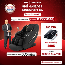 Ghế massage KINGSPORT Standard G5 BLACK cao cấp con lăn 3D với 8 bài tập, thiết kế hiện đại 2024, công nghệ massage chuyên sâu