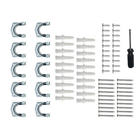 Wall Mount Hooks Kit 10 Pieces Hooks with 60 Screws for Picture Hanging
