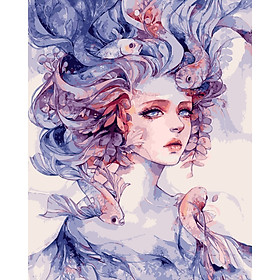 Mua Tranh sơn dầu số hoá tự tô có khung 40x50 cm nàng thơ nhiều mẫu - NT09