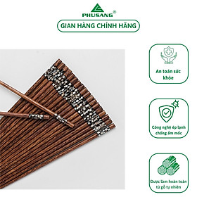 Mua Bộ 10 đôi đũa dừa đá khảm trai PHUSANG sang trọng không chất bảo quản dùng trong nhà hàng khách sạn và bàn ăn