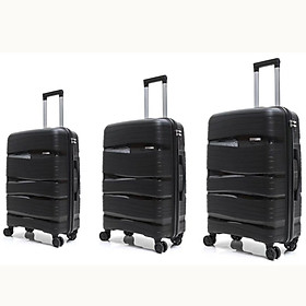 Vali NiceVilla Nhựa Dẻo PP Chống Sốc Chống Va Đập Size 20inch & 24inch & 28inch - Màu Đen Black - 20 inch
