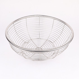 Rổ nan thưa inox dày loại lớn 27cm để ráo nước trái cây và đồ chiên cao cấp RNT01 – Gia dụng bếp
