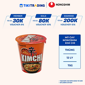 Thùng 12 ly mì Nongshim kimchi ramyun (75g x 12 Ly)