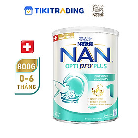 Sữa bột Nestlé NAN OPTIPRO PLUS 1 800g/lon với 5HMO Sản Xuất Tại Thụy Sĩ (0 - 6 tháng)