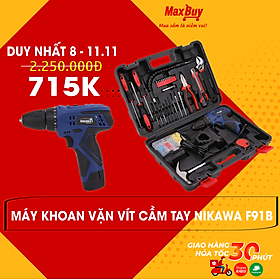 Mua Bộ Khoan Vặn Vít Không Dây 91 Chi Tiết Nikawa NK-F91B