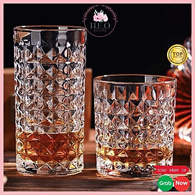 Mua Ly thủy tinh họa tiết kim cương Heodecor C05  cốc thủy tinh uống rượu ngoại cao cấp