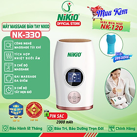 Máy massage bàn tay pin sạc Nikio NK-330 - Không dây hoạt động điện áp suất không khí và nén nhiệt
