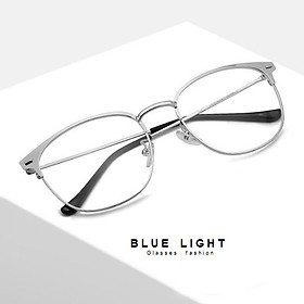 Kính Giả Cận, Gọng Kính Cận Nam Nữ Dáng Mắt Mèo Bạc Gọng Mảnh Không Độ Hàn Quốc - BLUE LIGHT SHOP