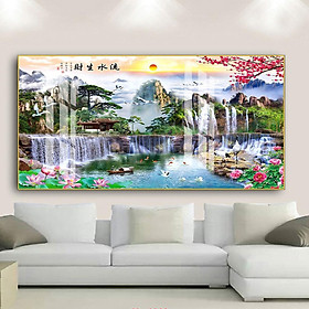Mua Tranh Tráng Gương Treo Tường Hiện Đại _ Tranh Pha Lê Sơn Thủy Đẹp