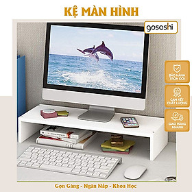 Kệ Đỡ Màn Hình, Kệ Đỡ Laptop Phong Cách Tối Giảm Cải Thiện Tầm Nhìn, Gỗ MDF Chống Xước, Nhiều Màu,Dễ Lắp Đặt Decor Thương Hiệu Gosashi-KGDMHMT