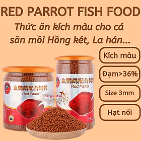 Cám kích màu cho cá hồng két, la hán, săn mồi - RED PARROT FISH FOOD - Thức ăn cá săn mồi - Hingaostore