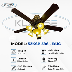 Mua Quạt trần chùm đèn Klasse 52KSP 596 – Đúc Hàng chính hãng