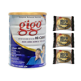 Sữa bột Gigo HI-CANXI 900g – Giải pháp ngừa loãng xương và tiểu đường cho người trưởng thành – Tặng 03 bánh quy Nhật Bản hiệu Aee