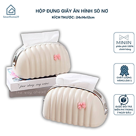 Mua Hộp Đựng Giấy Ăn Rút Hình Vỏ Sò Kèm Nơ Hồng Có Lò Xo - Hộp Đựng Giấy Ăn Cao Cấp - Hàng Chính Hãng MINIIN
