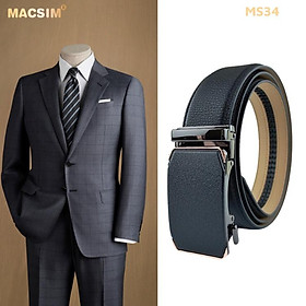 Thắt lưng nam da thật cao cấp nhãn hiệu Macsim MS34 - 120cm
