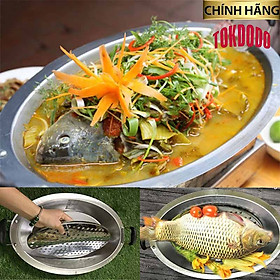 Khay Lẩu Cá Chép Om Dưa Cả Con, Có Vỉ Đáy Chống Cháy Sát, Inox  Đun Trên Mọi Loại Bếp Hàng Chính Hãng