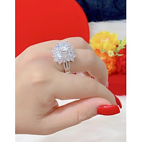 Nhẫn nữ đính xoàn mạ bạch kim cao cấp E528