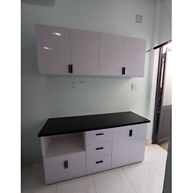 Mua Tủ Bếp Trên Dưới Nhựa Đài Loan Ngang 1m65 Màu Trắng TB046
