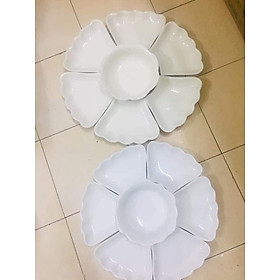 Mua Bộ bát đĩa sứ hoa mặt trời trắng