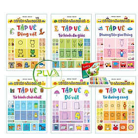 Combo 6 Quyển Bé Tập Làm Họa Sĩ Nhí: Nâng Cao Tư Duy, Sáng Tạo, Rèn Tính Kiên Trì Cho Bé (Tặng hộp bút sáp 12 màu xinh xắn)