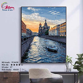 Tranh sơn dầu số hoá tự tô màu Gam PC4458 40x50cm căng sẵn khung