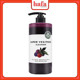 Sữa Rửa Mặt Sủi Bọt Khí 3 in 1 Tẩy Trang - Rửa Mặt Thải Độc Tố Wonder Bath Super Vegitoks Cleanser Purple 300ml