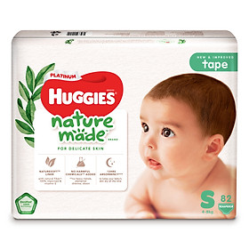 Tã Dán Siêu Cao Cấp Huggies Platinum Naturemade S82 (82 Miếng)