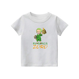 Áo thun bé trai bé gái cổ tròn tay ngắn hình nhân vật hoạt hình Roronoa Zoro, Áo phông cho bé Gokis shop OPD2