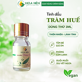 Tinh dầu Tràm Huế nguyên chất 3ml - Hoa Nén - Chuẩn VietGAP - Vegan - Chăm sóc sức khoẻ mẹ và bé