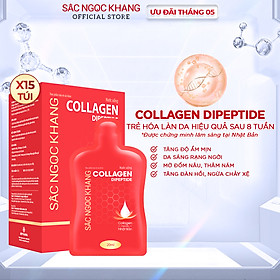 (New) Nước uống Collagen dipeptide 15 túi Sắc Ngọc Khang tinh khiết nhập khẩu từ Nhật Bản, đạt chuẩn hàm lượng hấp thụ nhanh & vượt trội giúp trẻ hóa làn da - săn chắc và sáng mịn