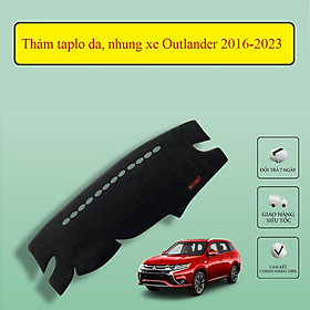 Thảm taplo da carbon, nhung lông cừu xe Mitsubishi Outlander 2016-2023 - Chống nóng, có chống trượt