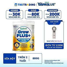 Sữa bột Nutifood GrowPLUS+ Sữa Non 2+ Lon 800g