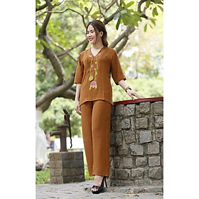 ĐỒ BỘ LAM ĐI CHÙA HỌA TIẾT THUÊ HOA HATI - DL9566