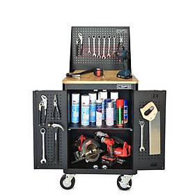 Mua Tủ dụng cụ CSPS 61cm - 00 hộc kéo màu đen kèm vách lưới mặt ván gỗ