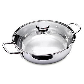 Mua Nồi Lẩu Inox Vung Kính Dùng Mọi Bếp Size 30cm - Hàng Chính Hãng