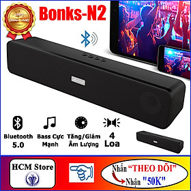 Loa Bluetooth V5.0 Bonks N2 Âm Thanh Cực Hay, Bass Cực Mạnh, Pin 1200mAh Sử Dụng Lên Đến 10h - HÀNG CHÍNH HÃNG