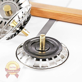 Mua Nắp chặn rác bồn rửa bát nhà tắm Inox Thép không gỉ lọc cặn thức ăn tóc ngăn tắc cống 8cm