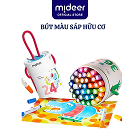 Bút màu sáp hữu  cơ Mideer Silky Crayon kèm quai xách cho bé 12-24-36 màu