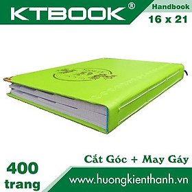 SỔ GHI CHÉP BÌA DA KTBOOK HANDBOOK CAO CẤP 400 trang size A5 ruột giấy in caro CẮT GÓC và May Gáy