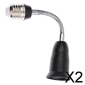 2xBendable E27 Socket Extender Adapter Flexible Light Bulb Socket Converter
