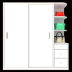 Mua  Miễn phí vận chuyển & lắp đặt tại TP.HCM  Tủ quần áo gỗ cao cấp phong cách Bắc Âu thiết kế 2 cánh cừa lùa thông minh tích hợp nhiều hộc kệ Ohaha - CL003 - Màu C/Màu Trắng