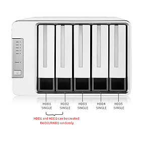 Mua Bộ lưu trữ dữ liệu DAS TerraMaster D5-300C RAID 2+3  USB Type-C  5 khay ổ cứng RAID 0 1 JBOD Single  tốc độ 410MB/s - Hàng chính hãng -  Hàng Chính Hãng