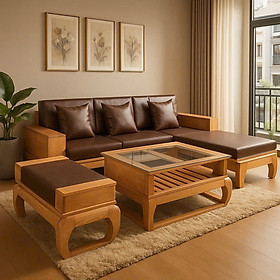 Mua Sofa gỗ sồi nệm Tundo 4 món– Sang trọng  êm ái  bền đẹp