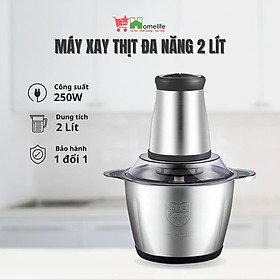 Mua Máy Xay Thịt  Máy Xay Cầm Tay Đa Năng 2 Lít Cối Inox  Công Suất 250W  4 Lưỡi Dao Xay Thịt Cá  Rau Củ  Xay Sinh Tố