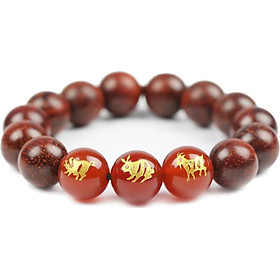Vòng Tay Nam Gỗ Tử Đàn Mix Đá Mã Não - Vòng Tam Hợp Hỗ Trợ Sức Khỏe, Chiêu Tài Lộc, Quý Nhân