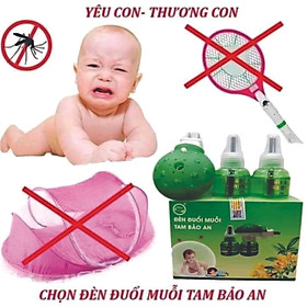 Mua  Chính hãng  Đèn đuổi muỗi thông minh Tam Bảo An 1 bộ gồm 1 cùi đèn và 2 lo tinh dầu giá tốt   an toàn cho mọi nhà