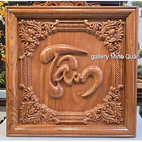 Mua Tranh chữ TÂM gỗ hương đá xịn  sơn phủ PU