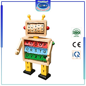 Đồ chơi gỗ Robot học toán và chữ cái | Winwintoys 61052 | Phát triển trí tuệ, tư duy logic - Nhận biết chữ và số cơ bản