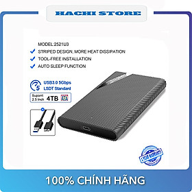 Hộp Đựng Ổ Cứng ORICO 2521U3 (Đen) 2.5" SSD/HDD SATA 3 USB 3.0 - Hàng Chính Hãng
